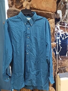 American Weekend Men's Teal Button-Down Dress Shirt - Classic Long Sleeve